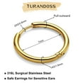 thumbnail image 6 of Turandoss 6mm Cartilage Hoop Earrings Men Black Gold Silver Rose Gold Plated Huggie Earrings Nose Rings Hoop 20G Sleeper Small Surgical Stainless Steel for Women Men Mothers Day, 6 of 7