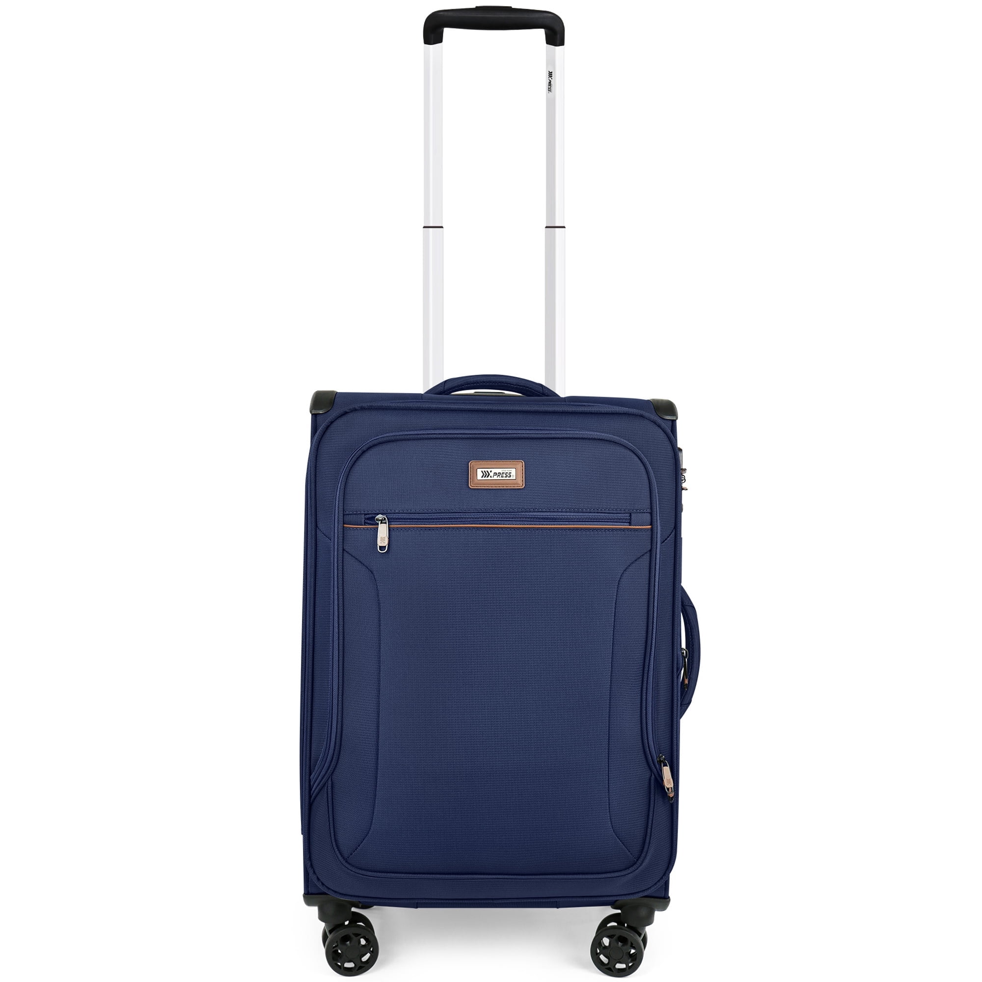 New York Xpress 20" Softside Carry on Luggage for Airplane Expandable Spinner Suitcase with TSA Lock, Navy, Xj1907