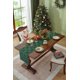 thumbnail image 5 of Xiao Hua Camino de mesa navideño, 35 x 200 cm, verde, para mesa de comedor, ideal para fiestas, bordado, 1 pieza, decorativo, para comedor navideño, duradero, estilo B., 5 of 5