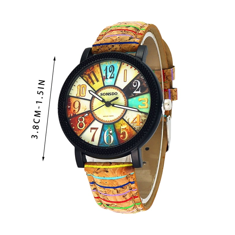 Vintage Gold Multicolor Quartz Watch Amazon.com: ADSBIAOYE Luxury Vintage Colorful Crystal Oval  main image 4