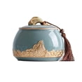 thumbnail image 1 of Boîte à Thé en Céramique Scellée Pot à Sucre Vide Boîtes de Rangement Ménagères Pot à Biscuits Décorations, 1 of 8