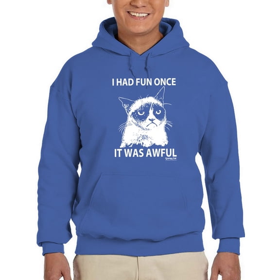 Grumpy Cat I Had Fun Hoodie Men -T-Line Designs, Male Medium