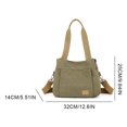 thumbnail image 2 of Bolso de mano de lona con múltiples bolsillos para mujer bolso de hombro bolso tipo cartera para viajes y desplazamientos, 2 of 9