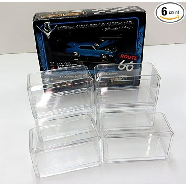 6 Pack of 1/64 Clear Display Cases for Hotwheel or Matchbox size cars