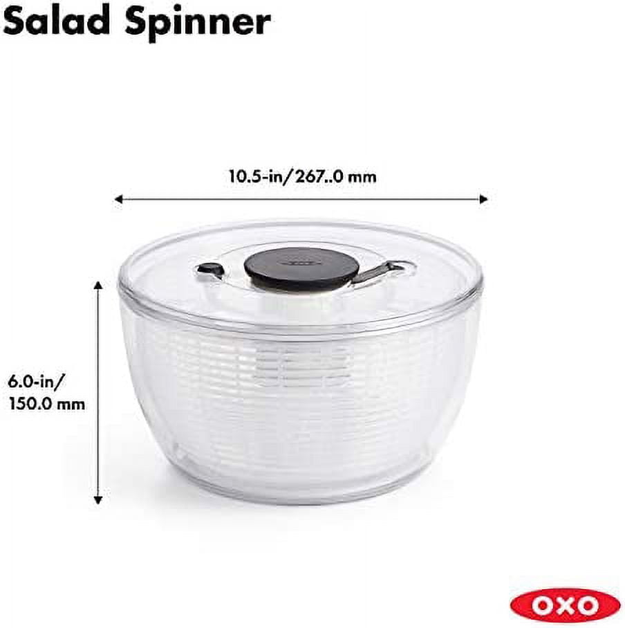  OXO Good Grips Glass Salad Spinner, Large/6.22 Quart, Clear &  Good Grips Large Salad Spinner - 6.22 Qt.: Home & Kitchen