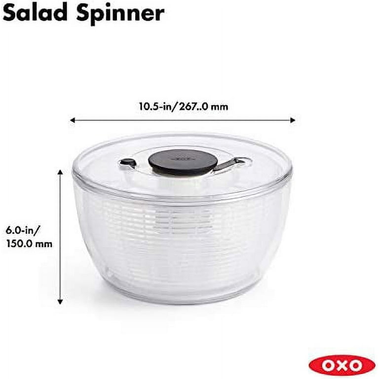 OXO Good Grips Glass Salad Spinner, Large/6.22 Quart, Clear