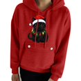 thumbnail image 4 of qucoqpe Women's Christmas Print Hooded Sweatshirt with Pocket, Long Sleeve Casual Pullover Hoodie, 4 of 6