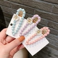 thumbnail image 4 of Accesorios para el cabello, flor llena de perlas de imitación con incrustaciones de gota de agua en forma de horquilla, dulce mujer, niña, niños, pinza para el cabello, fiesta diaria, citas, accesorios de rendimiento brillar Electrónica, 4 of 4