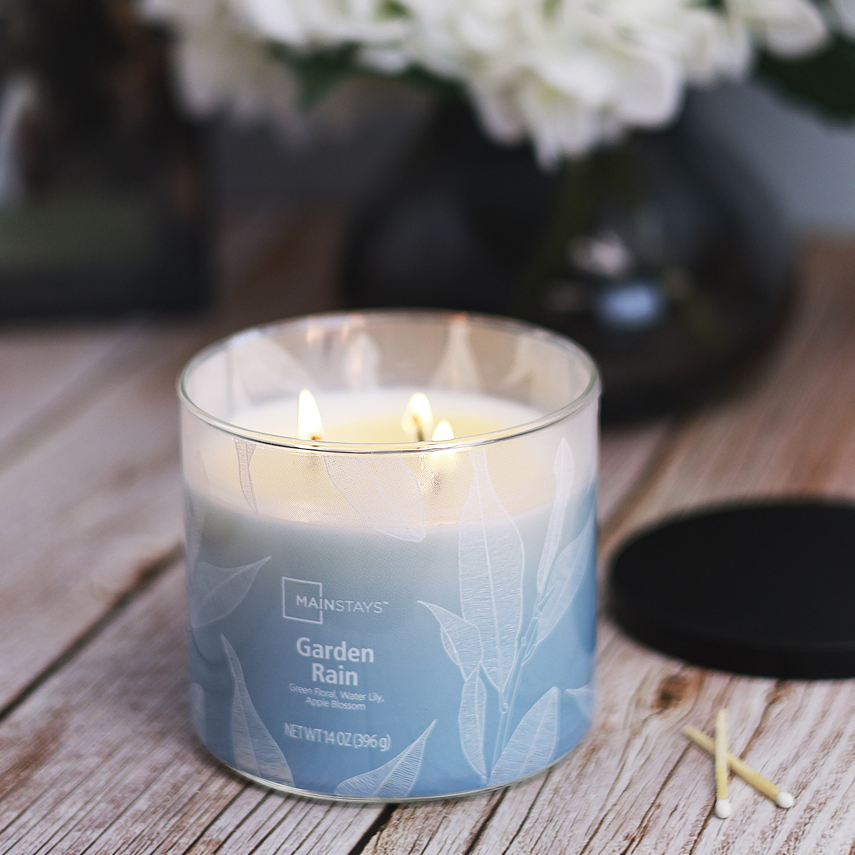 (2 pack) Mainstays 3-Wick Ombre Wrap Garden Rain Candle, 14-Ounce