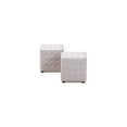 thumbnail image 3 of Southwestern Sensibilities and Contemporary Greyish Beige Fabric Upholstered 2-Piece Tufted Cube Ottoman Set, 3 of 6