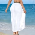 thumbnail image 4 of Swimsuit Cover Up for Women High Waisted Chiffon Maxi Skirt Gold Chain Waistband Side Split Flowy Beach Wrap Long Sarong, 4 of 5
