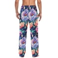 thumbnail image 4 of FORMRS Mens Pajama Pants with Pockets Cotton Sleepwear Lounge Bottoms Sizes S-2XL, Puprle Ethereal Floral Harmony, 4 of 7