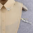 thumbnail image 5 of LoudSung Fake Collar Detachable Half Shirt Blouse False Collar Elegant Crystal Decorative Pure Color for Women Girls, 5 of 8