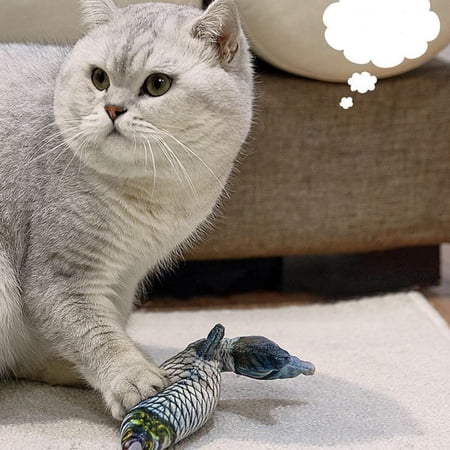 Cat Plush Toys, Interactive Fish Toy with Catnip, Manual Control Shaking Fish Toy for Indoor Kitten Training Fun Playing - Crucian Carp