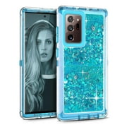 Note20 Ultra Case, Cellularvilla Glitter Heavy Duty Girly Liquid Bling Quicksand 3in1 Hybrid Shockproof Hard Bumper Soft Rubber Protective Cover For Samsung Galaxy Note 20 Ultra (2020)