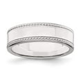 thumbnail image 4 of 925 Sterling Silver 6mm Design Edge Band Ring Size 7, 4 of 6