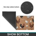 thumbnail image 6 of Rooster and Text Brown Pattern Anti Fatigue Kitchen Rugs Set Of 2, Non Slip Washable Decorative Floor Mats for Kitchen Sink Laundry, 17"x30" and 17"x47", 6 of 6