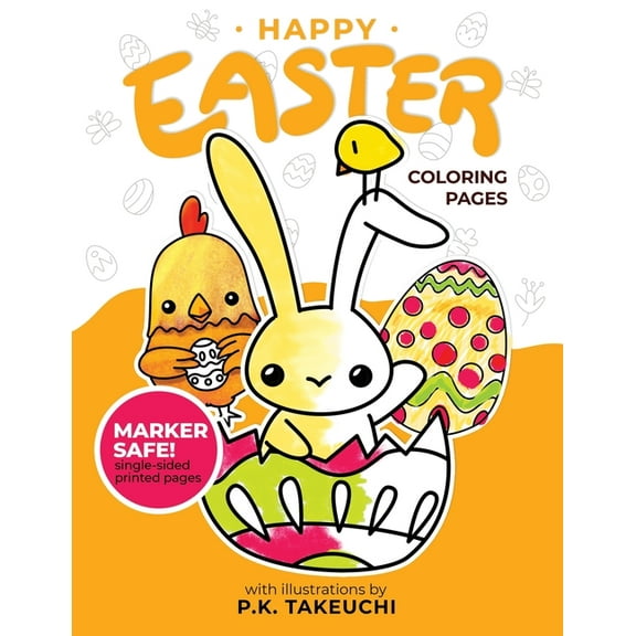 Happy Easter Coloring Pages: Cute Coloring Book for Kids Ages 4-8 (Paperback)