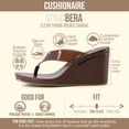 thumbnail image 3 of Cushionaire Bera Platform Thong Womens Sandals, Stylish Wedge Flip Flops for Women with Contoured Comfort Footbed, 3 of 18