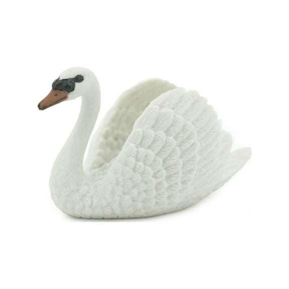 Bird, White Swan, Mute, Museum Quality, Hand Painted, Rubber bird, Educational, Realistic, Toy, Kids, Figure, Model, Educational, Gift, 3" CH628 BB167
