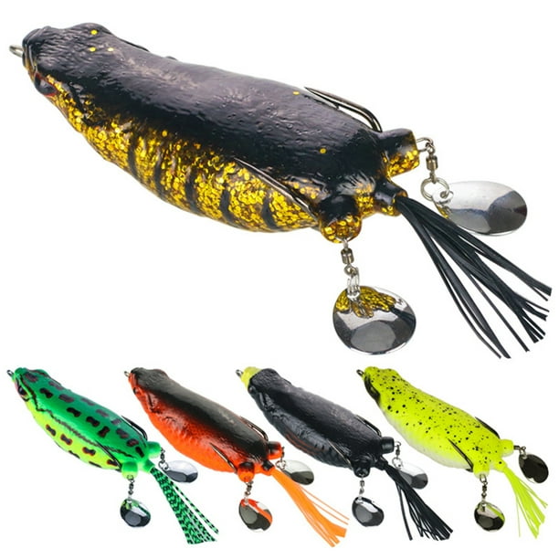 Tongliya Double-piece colorful silk giant frog 9cm25g modified thunder frog  fishing black fish frog Lei Qiang simulation bait No. 3 color