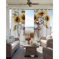 thumbnail image 6 of Sunflower Blackout Curtains for Bedroom Living Room Darkening Curtains 63 Inches Long Botanical Garden Florals Cottagecore Plant Window Curtain 2 Panels Set Window Treatment Grommet Drapes 52"x63", 6 of 9
