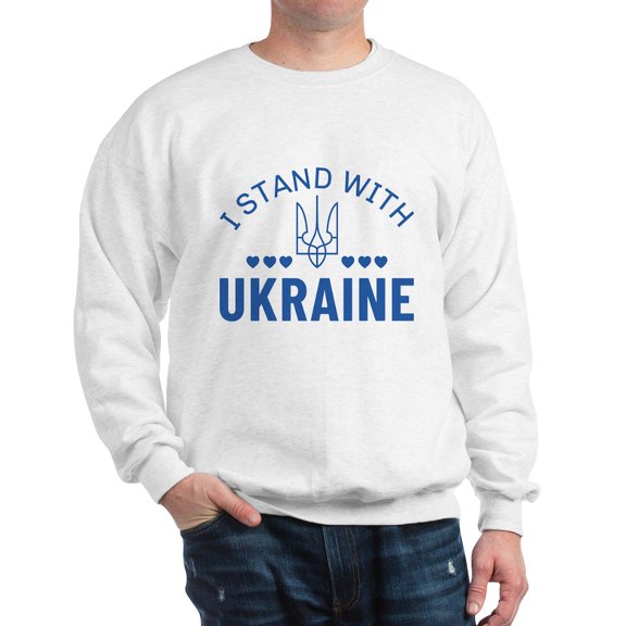 CafePress - I Stand With Ukraine Sweatshirt - Crew Neck Sweatshirt