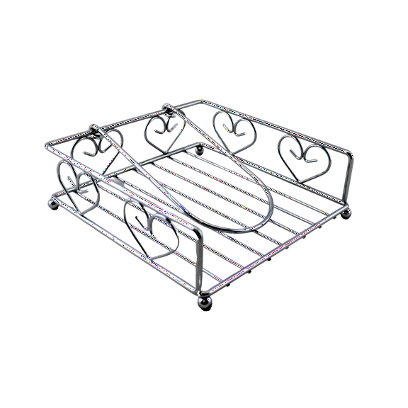 Dependable Industries Metal Chrome Napkin Holder with Weighted Arm Kitchen Storage Classic Design