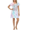 thumbnail image 5 of HDE Women's Cotton Nightgowns Short Sleeve Sleep Dress Coffee Tie Dye 4X-5X, 5 of 6