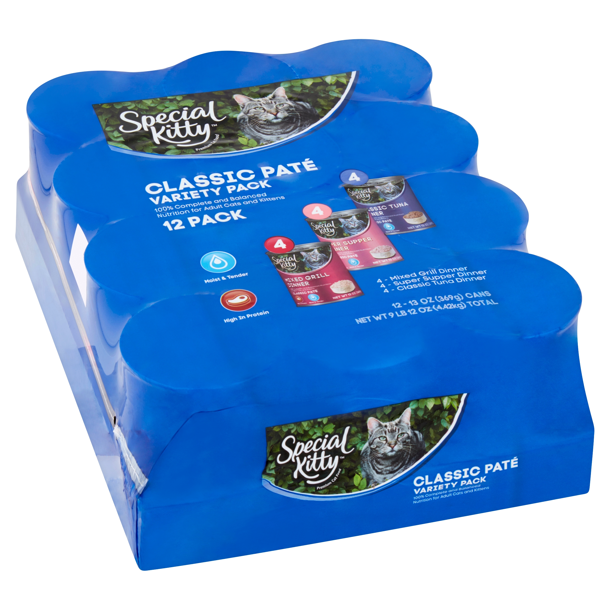 Special Kitty Classic Pate Premium Cat Food Variety Pack, 13 oz, 12 count