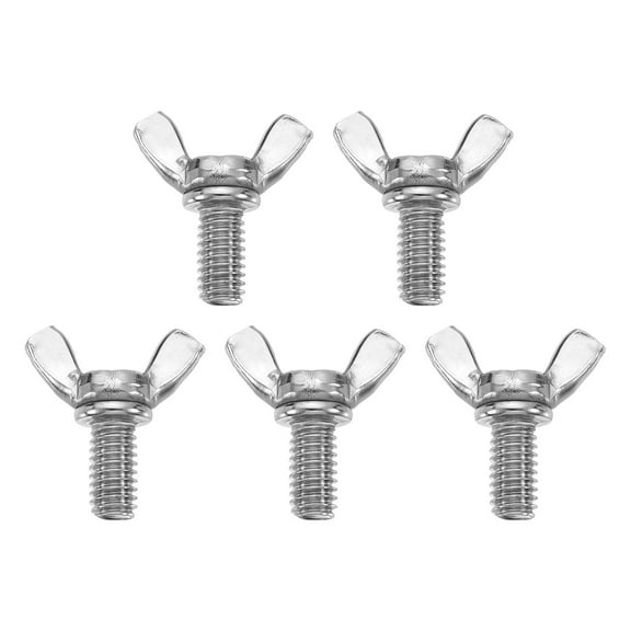 Uxcell 5 Pack 5/16-18" x 5/8" Wing Butterfly Screw Bolts, 304 Stainless Steel Machine Fastener, Thumb Hand Screws for Electronic Equipment, Silver Tone