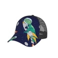 thumbnail image 6 of Lsque Astronaut Dinosaur and Space Printed Trucker Hat - Baseball Cap for Men Women - Breathable Mesh Side, Adjustable Fit - for Casual Wear, 6 of 7