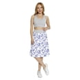 thumbnail image 2 of Women's Floral Monochrome Flowers A-line Printed Skirt Casual Wear, M, Indigo Lavender Blue, by Ambesonne, 2 of 6
