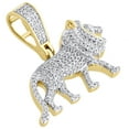thumbnail image 4 of 10K Yellow Gold Real Diamond Walking Lion Full Body Pendant 0.90" Charm 0.30 CT., 4 of 6