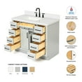 thumbnail image 2 of Ariel Hepburn 43 In. Rectangle Sink Vanity With White Quartz Countertop In Grey, 2 of 9