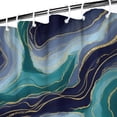 thumbnail image 3 of Blue Green Gold Marble Pattern Shower Curtain 72"x72" ,Bathroom Decorative Shower Curtains Set with 12 Hooks,Modern Waterproof Washable Shower Curtain, 3 of 6