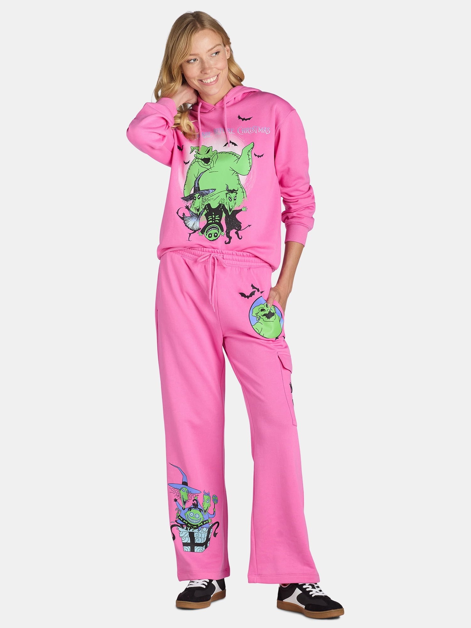 Disney Women’s Nightmare Before Christmas Glow in the Dark Graphic Sweatpants, Sizes XS-XXL