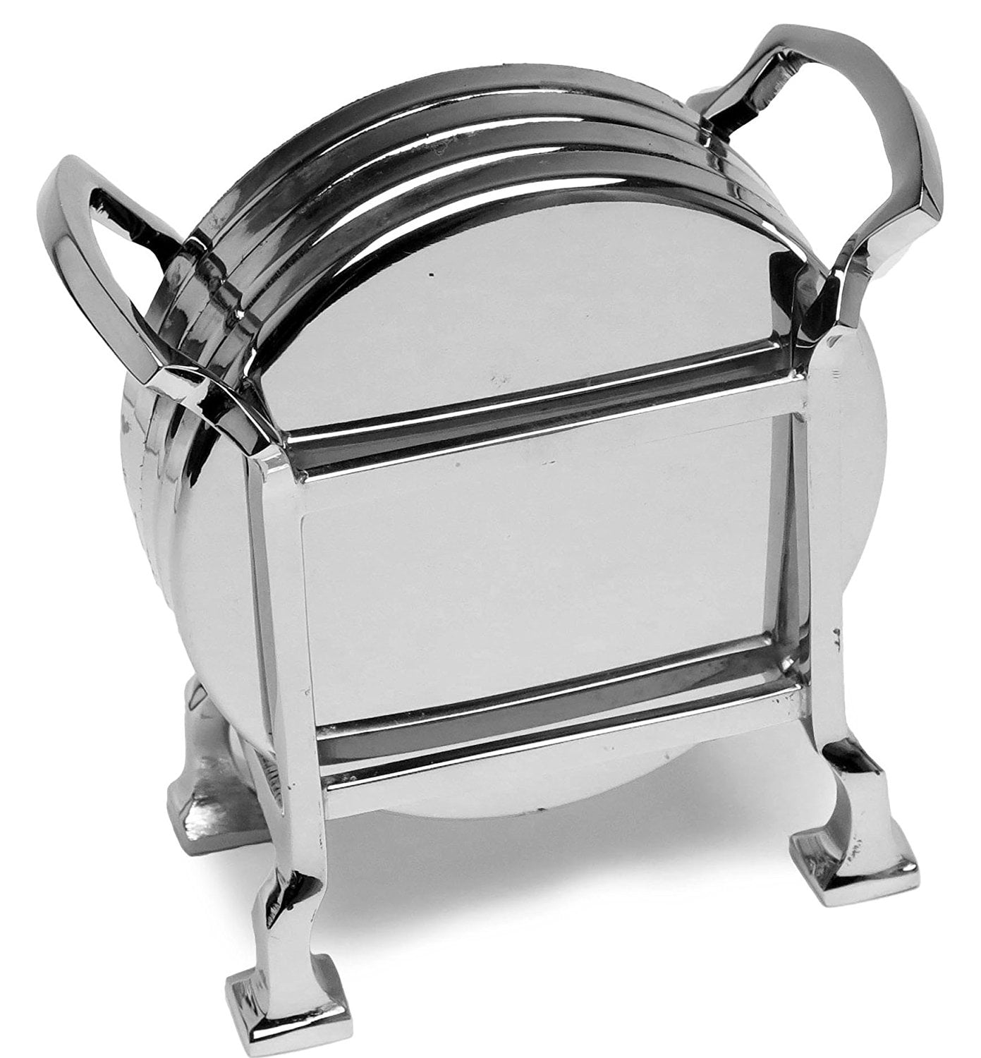 Coasters Stainless Steel Holder with Coaster Set Bar Drink Cup