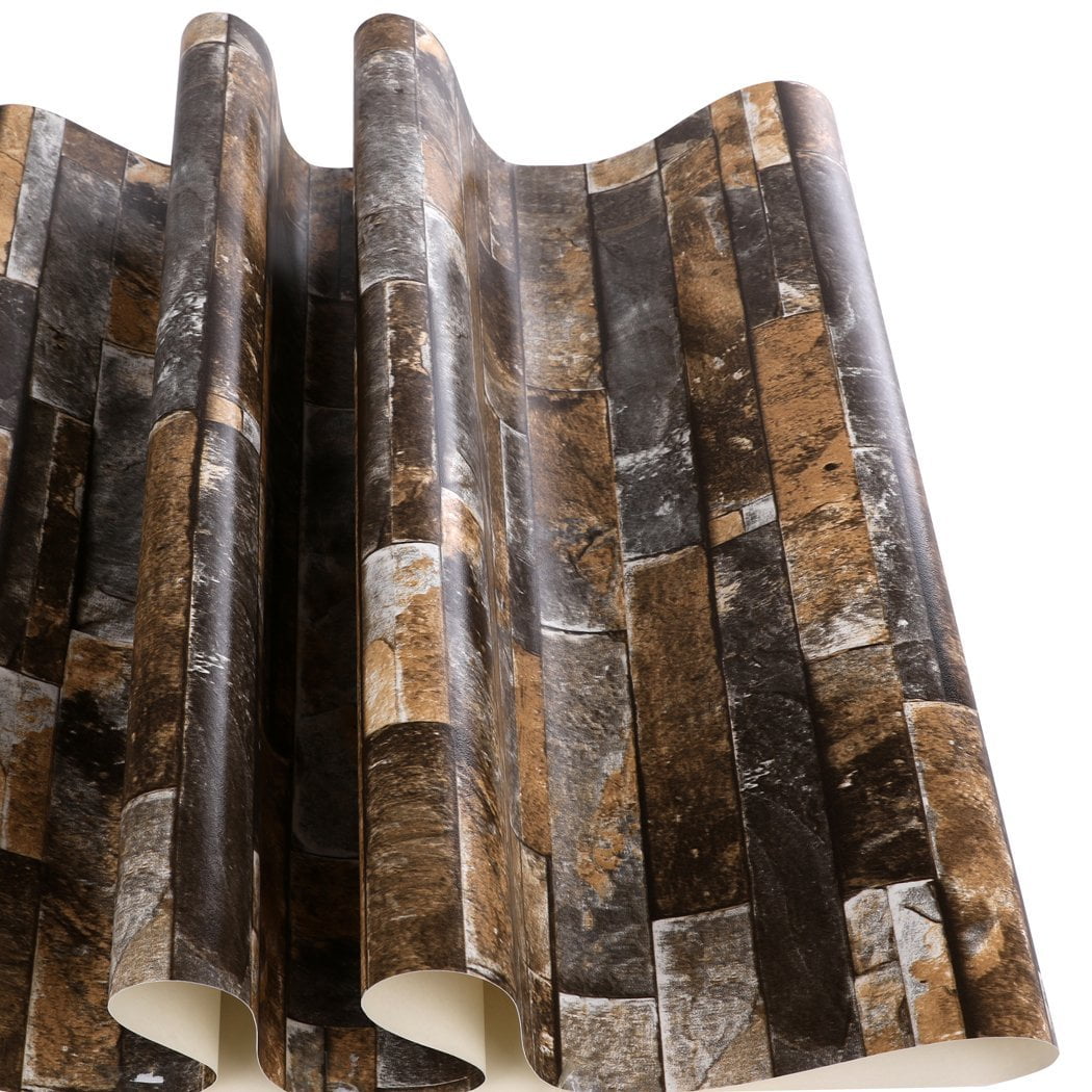 Brick Wallpaper, Textured, Waterproof for Home Design and Room Decoration, Super Large Size 10m x 0.53m / 393.7'' x 21''