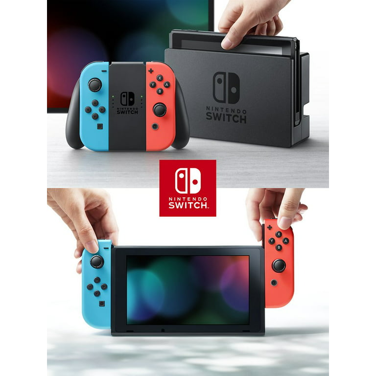 Nintendo Switch Must-Play Bundle, 32GB Neon Red/Neon Blue Joy-Con