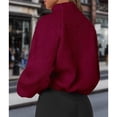 thumbnail image 4 of Chaquetas de Invierno para Mujer, de Forro , Larga, con Cremallera, , Cálidas, Estilo Otoño, para Hacer Ejercicio Rojo Vino S, 4 of 8