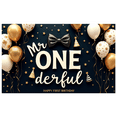 thumbnail image 2 of Decorative Design Mr ONEderful Birthday Banner Colorful Balloons Gold Stars Party Decoration for First Birthday Kids Celebration Photo Shoot, 2 of 8