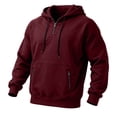 thumbnail image 3 of Kizanda Men Quarter Zip Hoodie Sweatshirt Adjustable Hood Baggy Pullover Streetwear Fashion Outerwear with Zipper Pocket Fall Winter Stylish Long Sleeve Casual Top for Men 3XL, 3 of 8