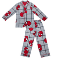 thumbnail image 2 of Marvel Spider-Man Boys Pajama Set Long Sleeve Button Down Coat Style Sleepwear 2 Piece, 2 of 8