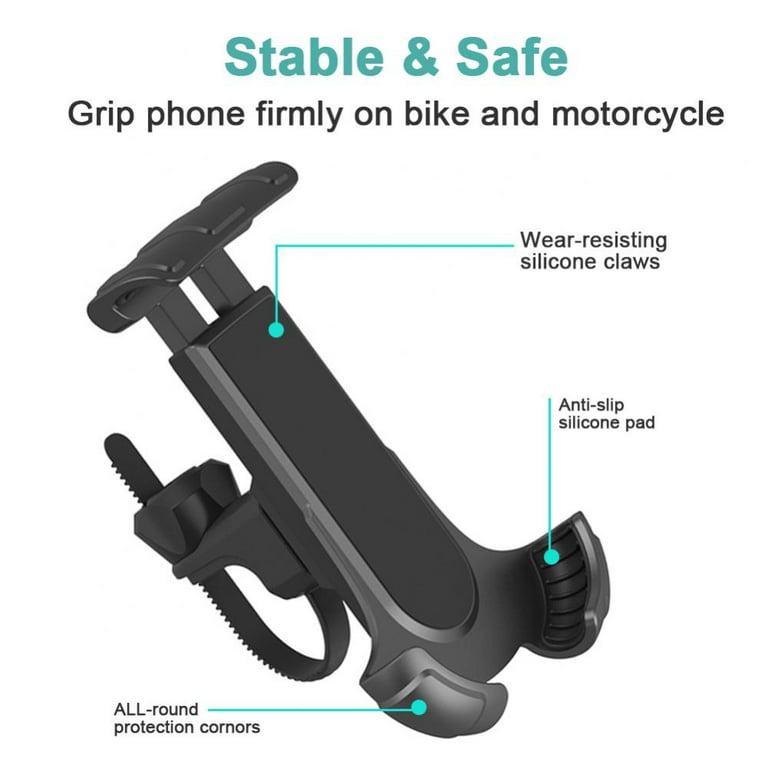 Bike Phone Mount,【Anti Shake & Super Stable】 Universal Handlebar Cell Phone  Holder for Bike Bicycle Motorcycle Compatible with iPhone 13 13 Mini 13