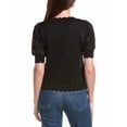 thumbnail image 2 of T Tahari womens  Crochet Short-Sleeve Cardigan, XL, Black, 2 of 3