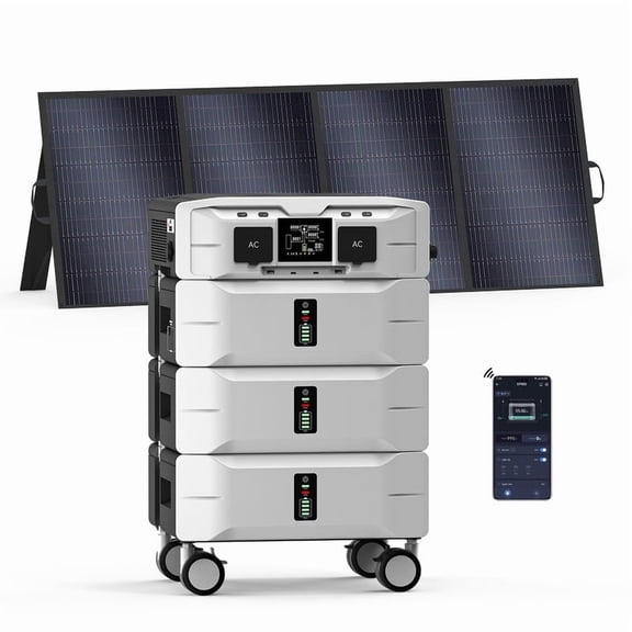 IEE SP5000 Solar Generator 7680Wh with 1x400W Panel | 5000W Home & RV Power Backup | Emergency & Camping Ready