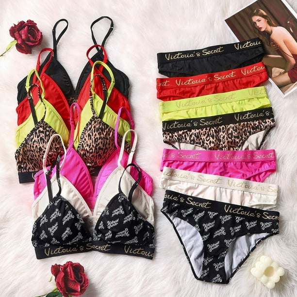 Juego De Lenceria Sexy Victoria Secret 2 Piezas Diseno De Marca De Mujer Comodo Push Up Sin Costuras Para Copa VS Triangular Walmart en linea