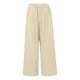 thumbnail image 3 of WILLBEST Pantalones Casuales de Verano para Mujer, de Lino, de Cintura Alta, con Cordón, Pierna Ancha, Cómodos y con Bolsillos para Viajar y Relajarse. Extra Grande, 3 of 4
