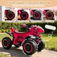 thumbnail image 5 of 12V Dinosaur Kids Ride On Car, 2 Seater Power Ride On Toy for Kids with Remote Control, Bluetooth, USB, 4 Wheel Suspension, Dinosaur Electric Toy Car for Boys and Girls Ages 3-8, Rose Pink, 5 of 6